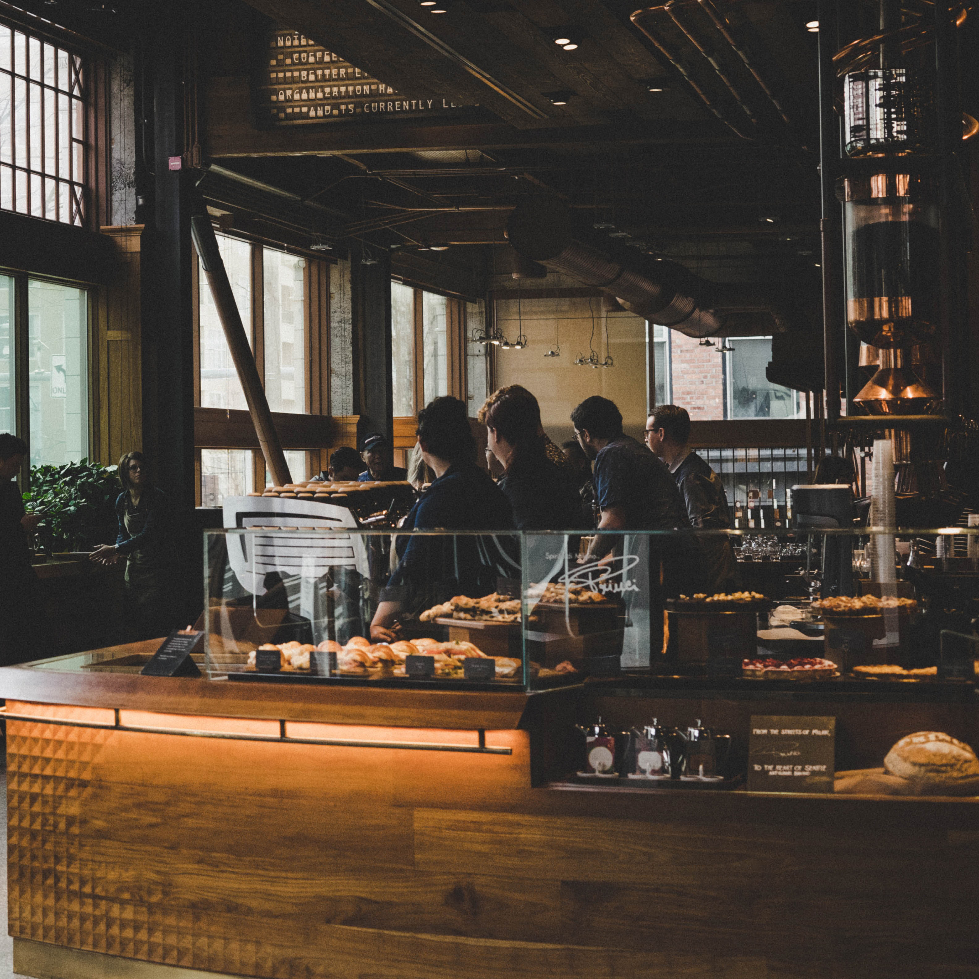 The inside of a coffee shop.